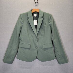 J Crew Blazer Jacket Womens Size 2 Sage Green Career Office 2 Button New